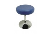 Tabouret Sellerie ronde cousue - Socle chromé