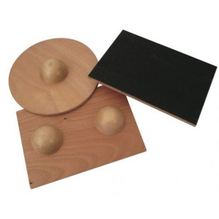 Plateau d'Equilibre bois rectangulaire - 2 boules - 30 x 42cm