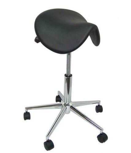 Tabouret Selle pony NOIR - Piétement métal