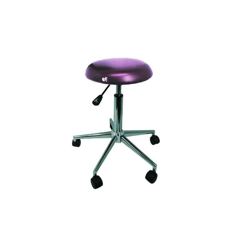 Tabouret Sellerie ronde tendue - Piètement métal