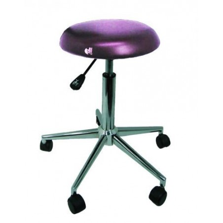 Tabouret Sellerie ronde tendue - Piètement métal