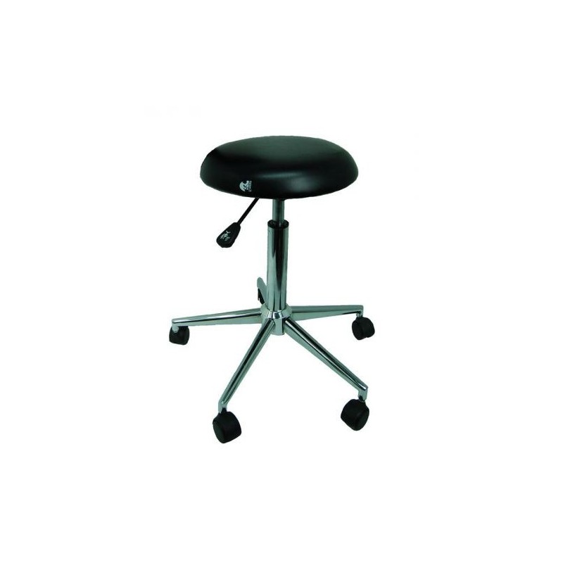 Tabouret Sellerie ronde tendue NOIR - Piètement métal