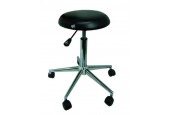 Tabouret Sellerie ronde tendue NOIR - Piètement métal