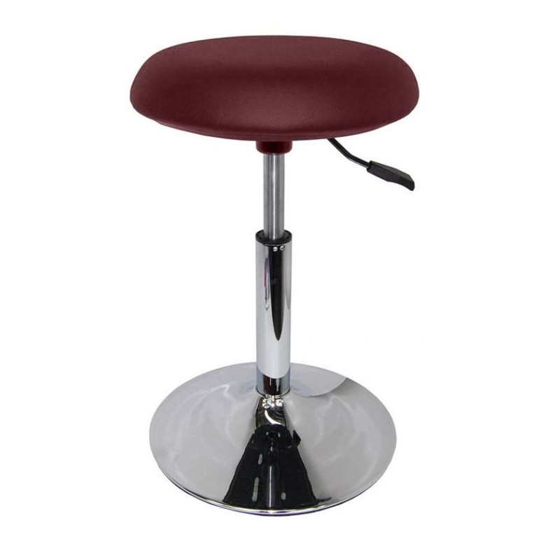 Tabouret Sellerie ronde tendue - Socle chromé