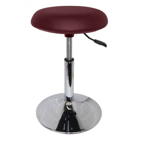 Tabouret Sellerie ronde tendue - Socle chromé