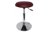 Tabouret Sellerie ronde tendue - Socle chromé