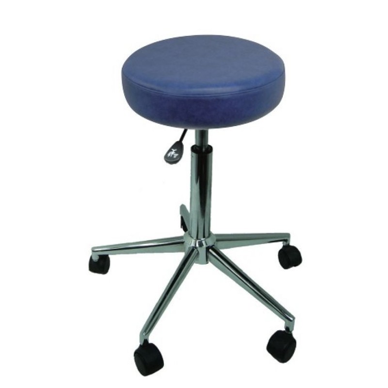 Tabouret Sellerie ronde cousue - Piètement métal